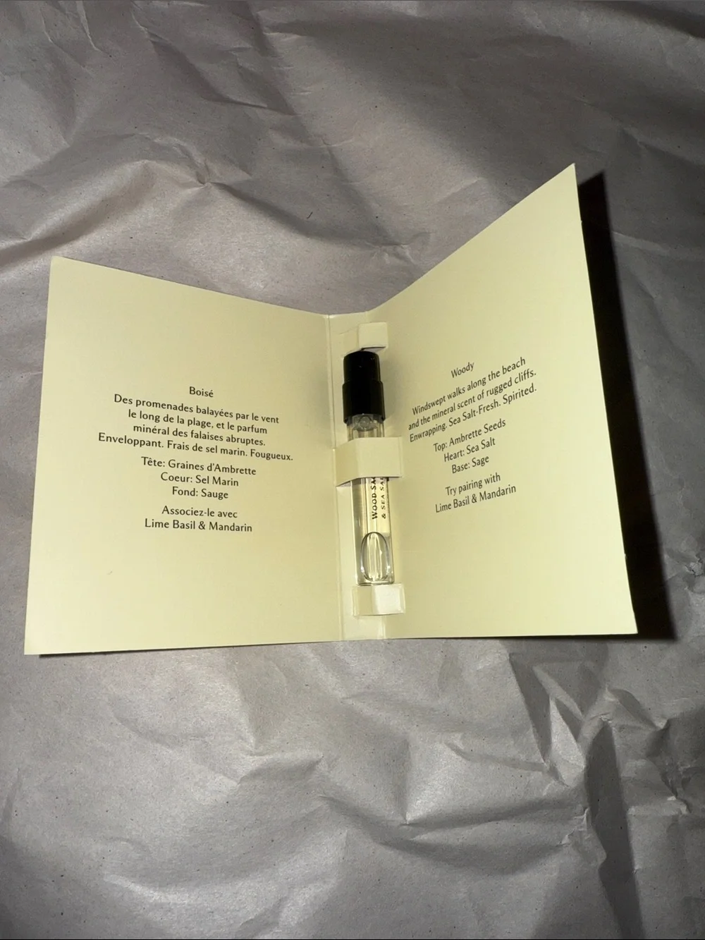 3/$15 Jo Malone wood sage & sea salt sample